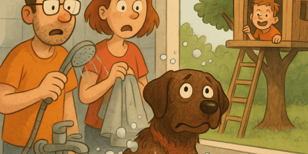 Hund in der Badewanne – Kind im Baumhaus